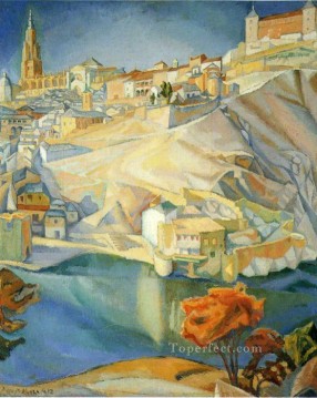 vista de toledo 1912 diego rivera Pinturas al óleo
